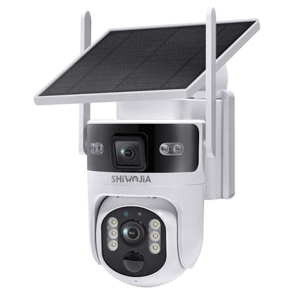 Shiwojia AOV 6MP PIR 4G Solar Powered Security Camera System Ultra HD Night Vision 24 7 Monitoring Waterproof Outdoor Surveillanc