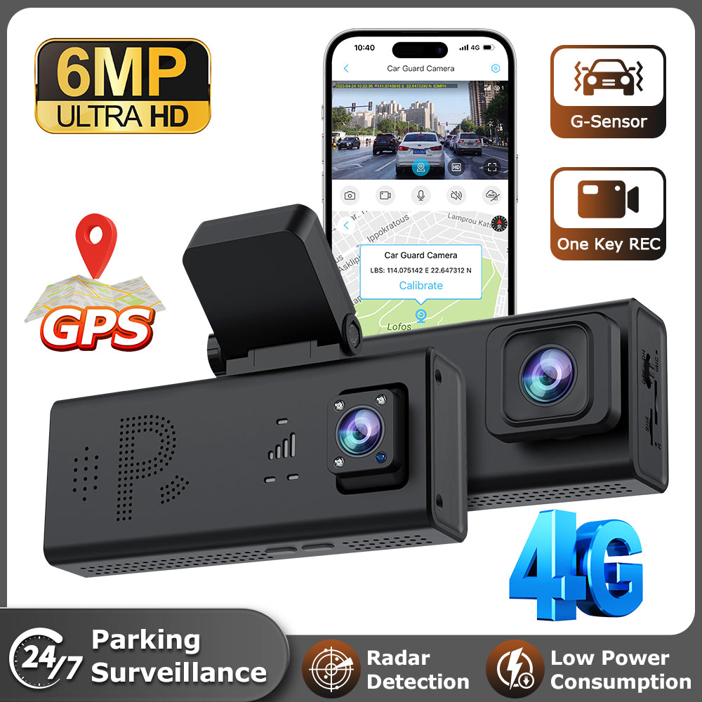 SHIWOJIA CC10 Car Guard Camera 24/7 Parking Radar Detection Front and Rear 6MP Car GPS Night Vision UBOXPRO APP Control Recorde