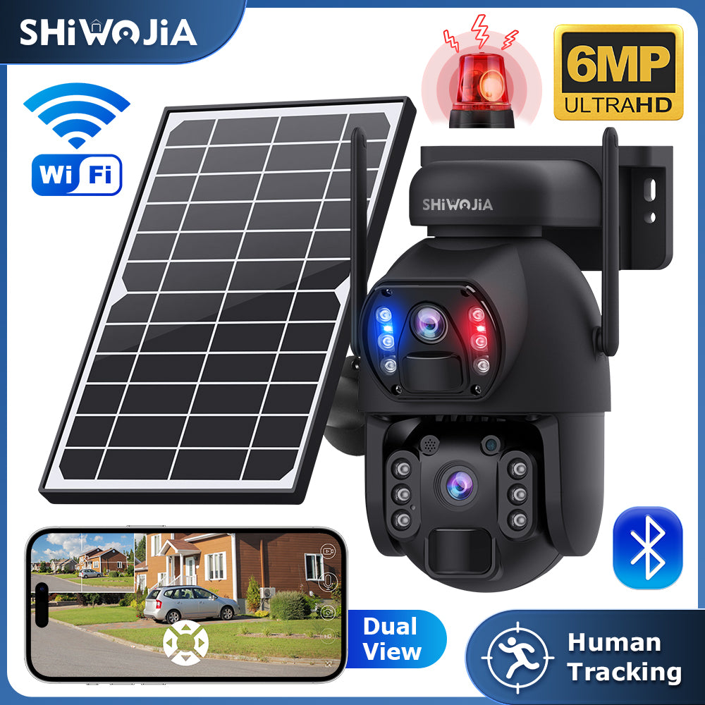 ShiWoJia 538 4K PTZ Wireless Security Camera - 15X Optical Zoom Full Color Night Vision Face Detection Wifi 2-Way Audio SD Indoor/Outdoor