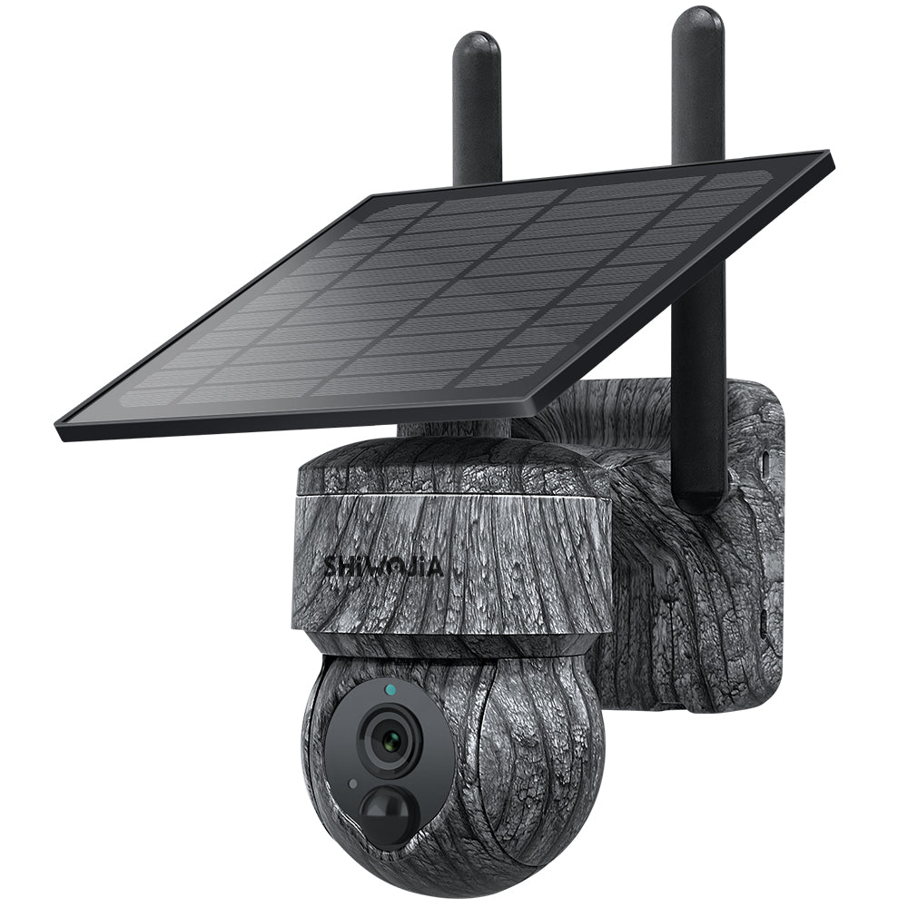 SHIWOJIA 517c-3M Solar Camera Mini CCTV Camera 3MP Home Security UBOX Night Vision PTZ Dome Camera Low Price Gray