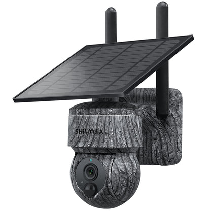 SHIWOJIA 517c-3M Solar Camera Mini CCTV Camera 3MP Home Security UBOX Night Vision PTZ Dome Camera Low Price Gray