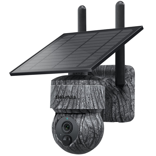SHIWOJIA 517c-3M Solar Camera Mini CCTV Camera 3MP Home Security UBOX Night Vision PTZ Dome Camera Low Price Gray