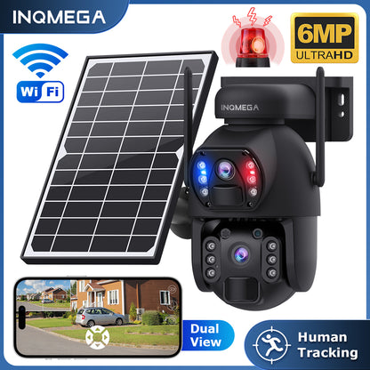 SHIWOJIA 6MP Dual PIR Dual Lens IP67 Metal Solar Battery PTZ 4G Solar Camera Outdoor Surveillance Camera Night Vision 