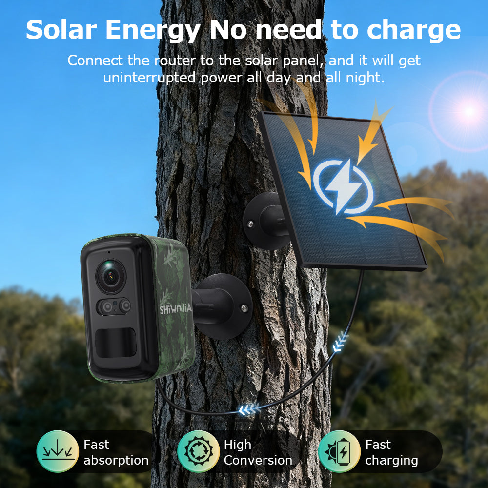 SHIWOJIA 319 UBox Mini Hidden Solar AI Camera 4G WiFi Dual Network IP66 Waterproof Smart Home Security Camera