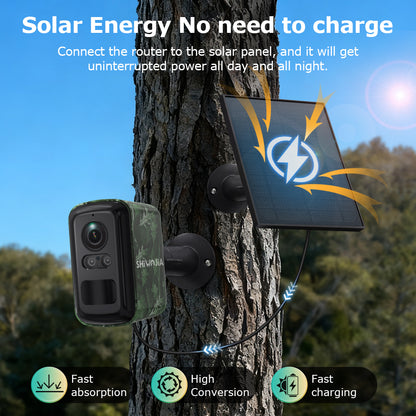 SHIWOJIA 319 UBox Mini Hidden Solar AI Camera 4G WiFi Dual Network IP66 Waterproof Smart Home Security Camera