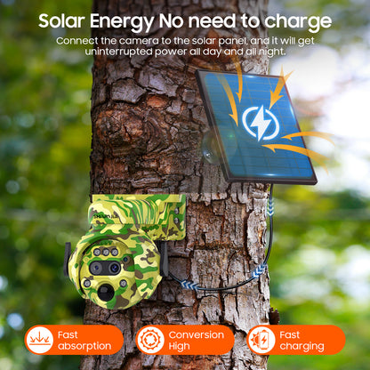 SHIWOJIA 6MP Solar Camera 4G SIM / WIFI Security Outdoor Camouflage Color 12X Zoom Solar Battery PTZ Camera 