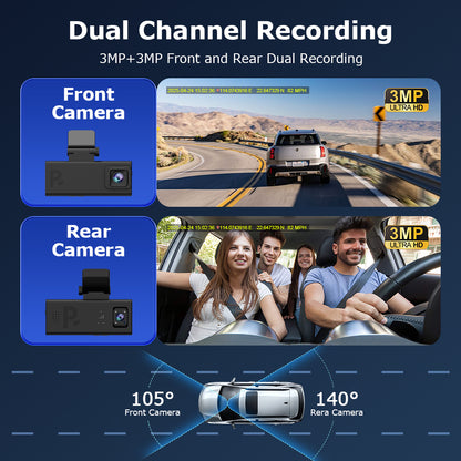 SHIWOJIA CC10 Car Guard Camera 24/7 Parking Radar Detection Front and Rear 6MP Car GPS Night Vision UBOXPRO APP Control Recorde