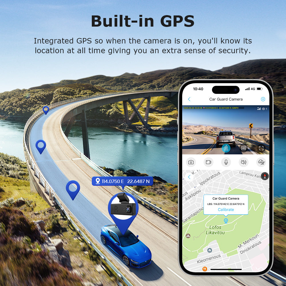 SHIWOJIA CC10 Car Guard Camera 24/7 Parking Radar Detection Front and Rear 6MP Car GPS Night Vision UBOXPRO APP Control Recorde