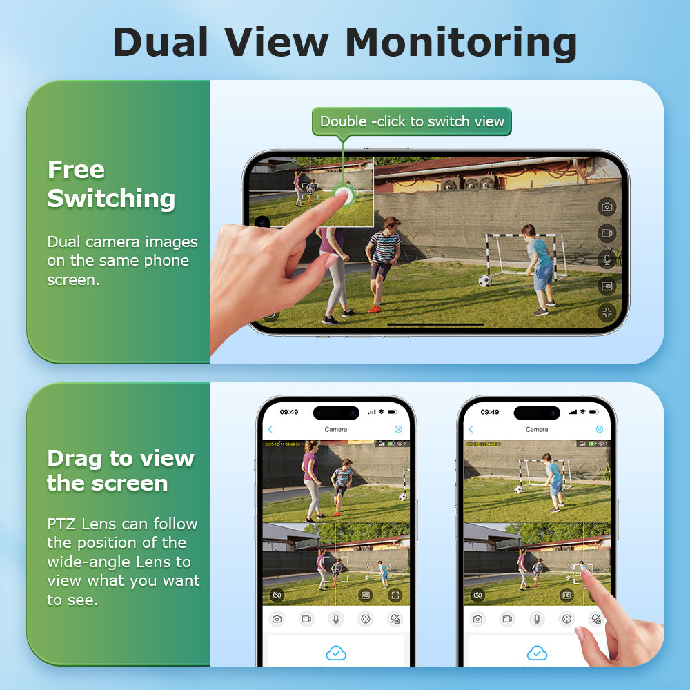 SHIWOJIA 637 Dual Len 4G Solar Camera AOV 24/7 Full Time Recording Ptz Camera Outdoor IP65 6MP HD Motion Detection CCTV Camera