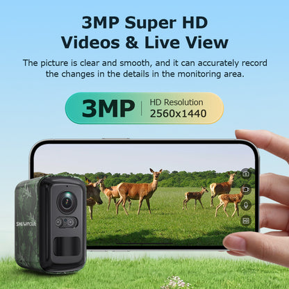 SHIWOJIA 319 UBox Mini Hidden Solar AI Camera 4G WiFi Dual Network IP66 Waterproof Smart Home Security Camera