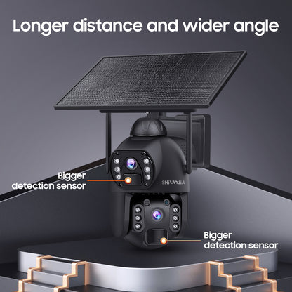 536AOV 24/7 Recording 4G Solar Camera 6MP Wireless WiFi Camera Auto Monitoring 10W Solar panel 20100mAh battery IP66