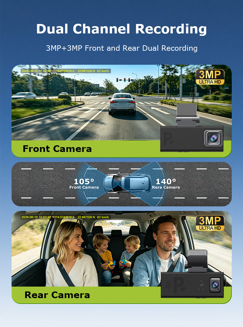 4G AOV Vehicle Security Camera GPS 1080P CMOS Dual Lens AI Radar Detection Night Vision 24/7 Parking Monitoring Car Dash