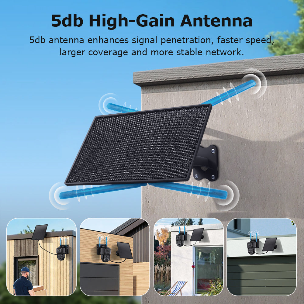 SHIWOJIA SRK04 10W 4G Router & Dual Lens 6MP Wireless CCTV Camera System Outdoor All-in-One Solar Power Security Kit with Night Vision