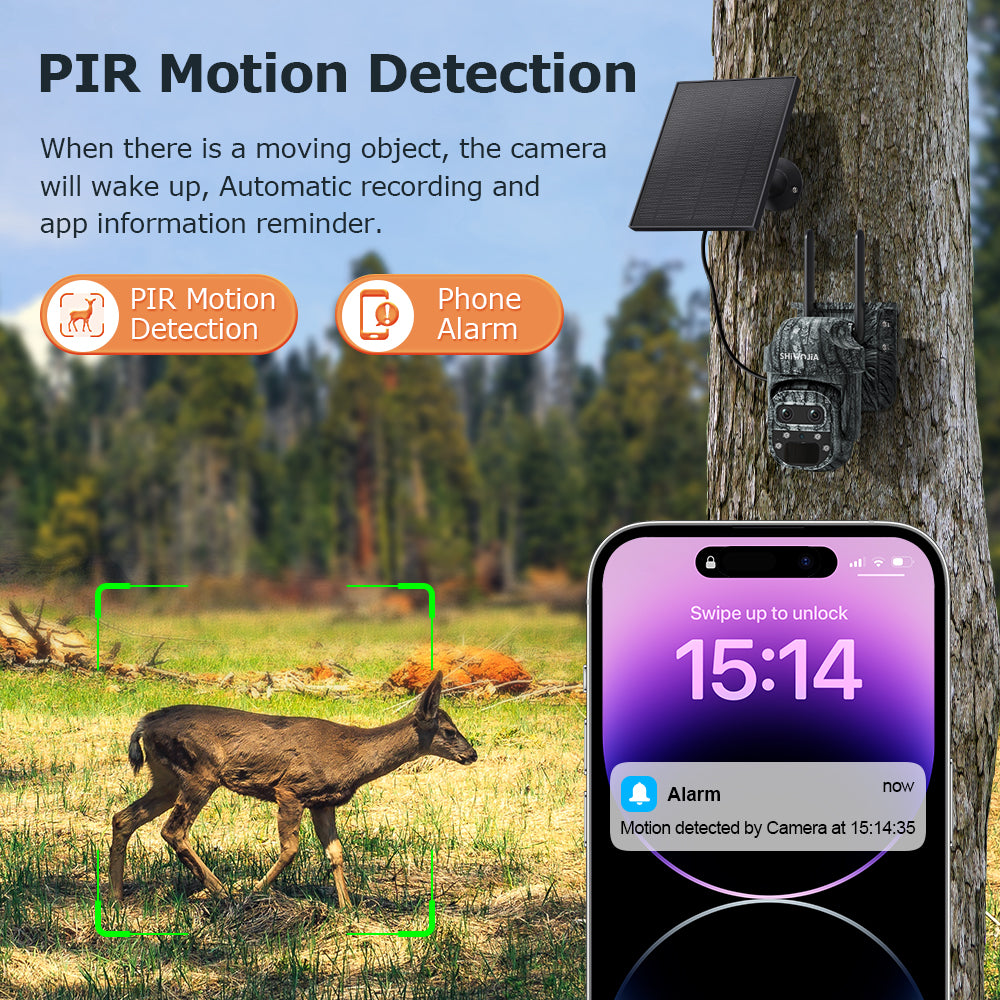527 6MP Solar Powered 4G/WiFi PTZ Dual Lens 12X Zoom IP66 Night Vision Camera