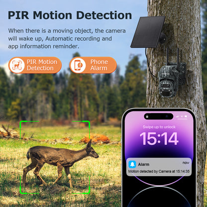 527 6MP Solar Powered 4G/WiFi PTZ Dual Lens 12X Zoom IP66 Night Vision Camera