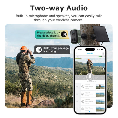 SHIWOJIA 319 UBox Mini Hidden Solar AI Camera 4G WiFi Dual Network IP66 Waterproof Smart Home Security Camera