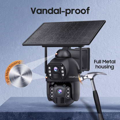 536AOV 24/7 Recording 4G Solar Camera 6MP Wireless WiFi Camera Auto Monitoring 10W Solar panel 20100mAh battery IP66