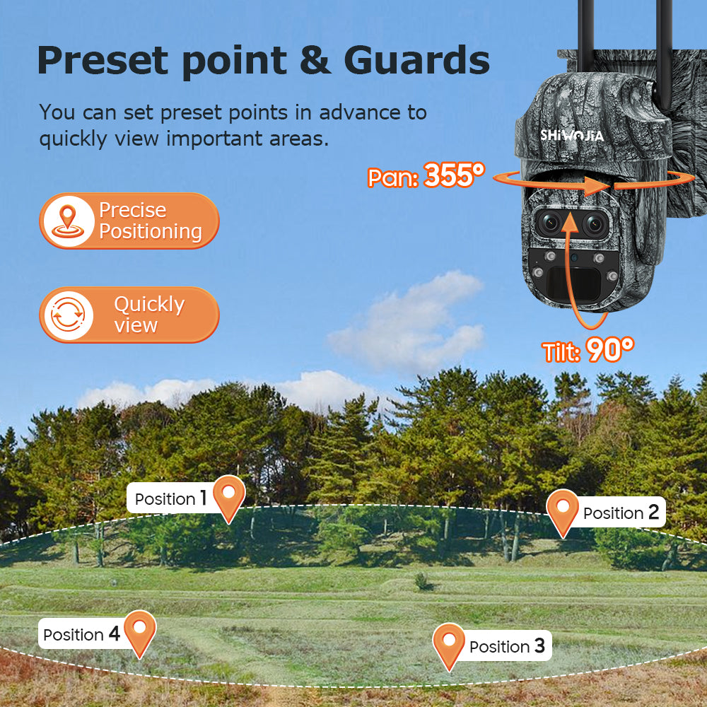 527 6MP Solar Powered 4G/WiFi PTZ Dual Lens 12X Zoom IP66 Night Vision Camera