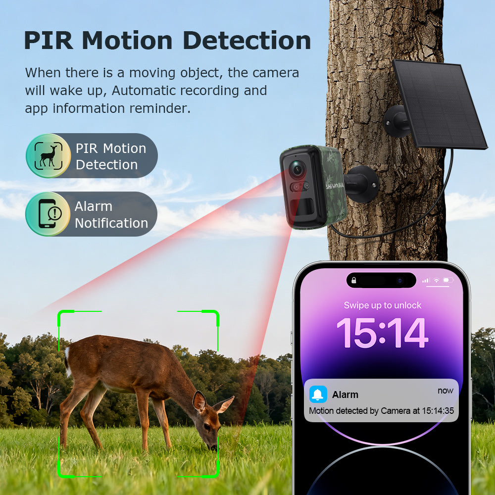 SHIWOJIA 319 UBox Mini Hidden Solar AI Camera 4G WiFi Dual Network IP66 Waterproof Smart Home Security Camera