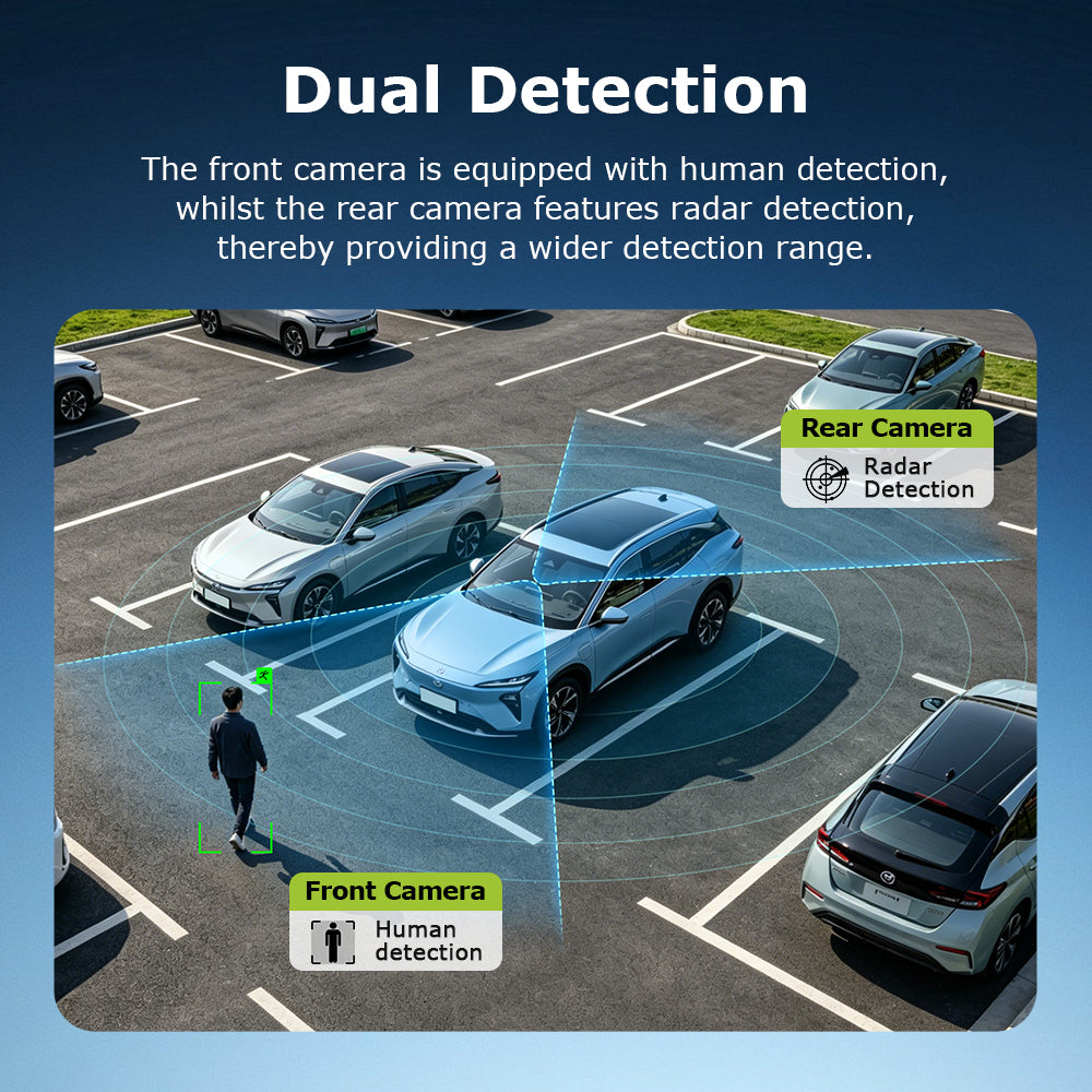 4G AOV Vehicle Security Camera GPS 1080P CMOS Dual Lens AI Radar Detection Night Vision 24/7 Parking Monitoring Car Dash