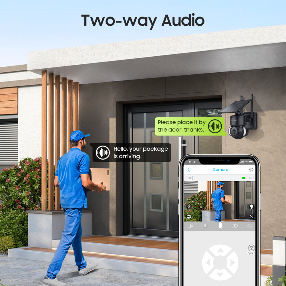 SHIWOJIA Outdoor Camera 4G SIM /WIFI Solar Powered 7800mAh Battery with 5W Solar Panels 3MP Color Night Vision Wireless Garden CCTV.Built-in Battery