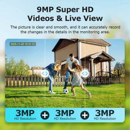 SHIWOJIA 563AOV 9MP Solar Camera 4G SIM Thress Screen WIFI Wireless Outdoor Security PTZ Camera 7/24 Hour Video Recording UBOXPRO