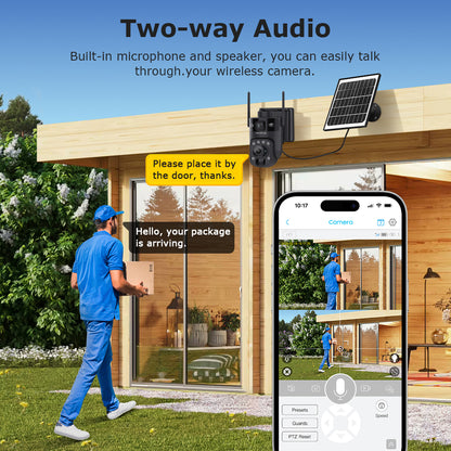 SHIWOJIA 6MP 4G Solar Camera 20X Optical ZOOM Dual Screen Outdoor Security IP Camera Night Vision PIR Detection CCTV 20X