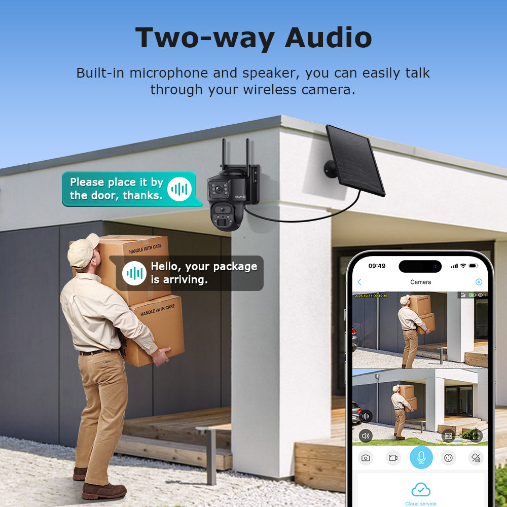 SHIWOJIA PT 8MP AOV 4G Solar Camera 360° PTZ Outdoor Security Camera 4G LTE Wifi Network 7800 Battery Auto Tracking IP Camera