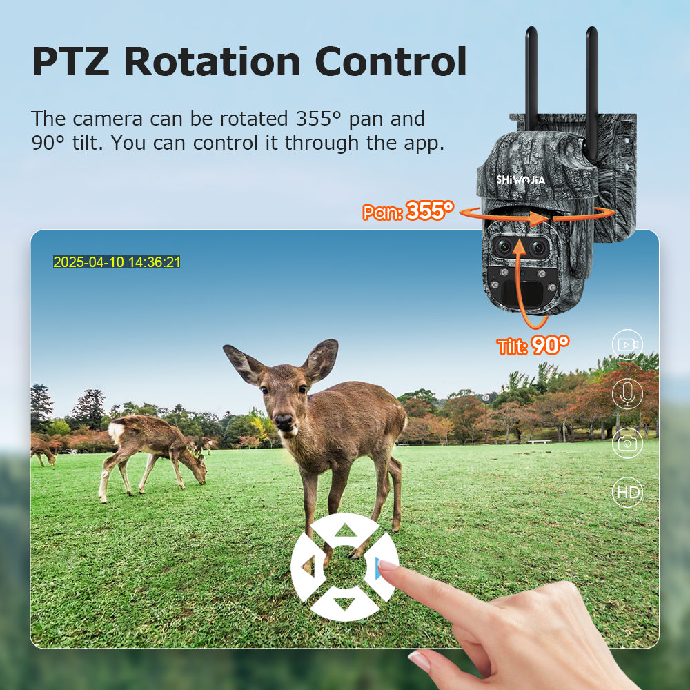 527 6MP Solar Powered 4G/WiFi PTZ Dual Lens 12X Zoom IP66 Night Vision Camera