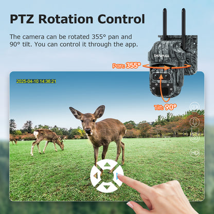 527 6MP Solar Powered 4G/WiFi PTZ Dual Lens 12X Zoom IP66 Night Vision Camera