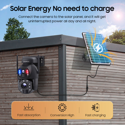 SHIWOJIA 6MP Big 20X Zoom Lens Dual View Solar Battery PTZ Camera Outdoor Wifi Surveillance Camera