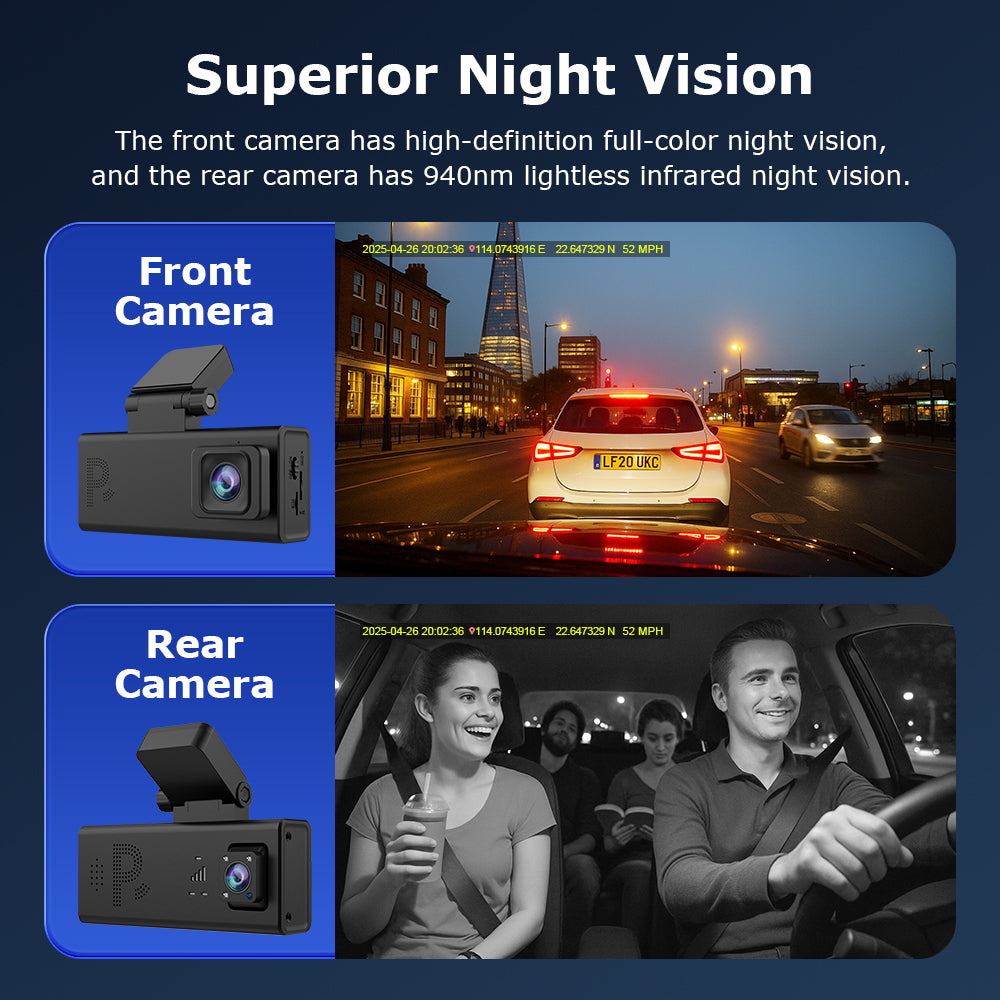 SHIWOJIA CC10 Car Guard Camera 24/7 Parking Radar Detection Front and Rear 6MP Car GPS Night Vision UBOXPRO APP Control Recorde