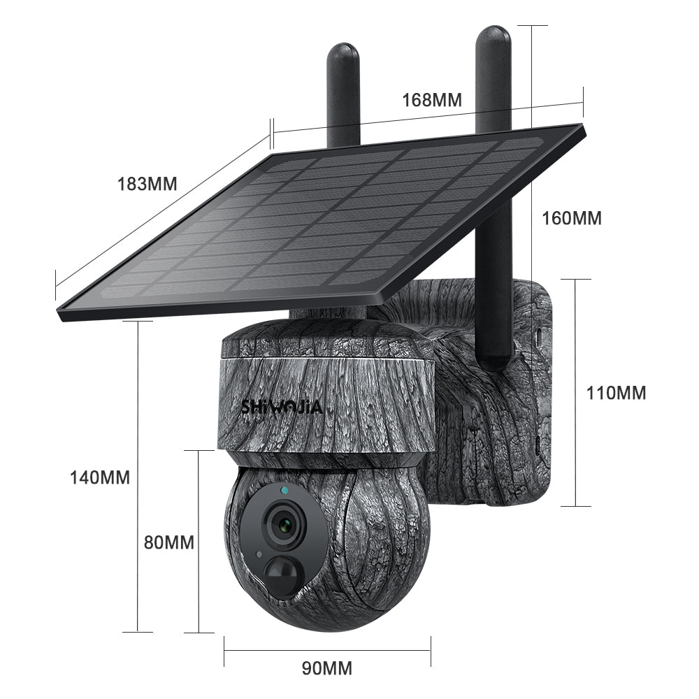 SHIWOJIA 517c-3M Solar Camera Mini CCTV Camera 3MP Home Security UBOX Night Vision PTZ Dome Camera Low Price Gray