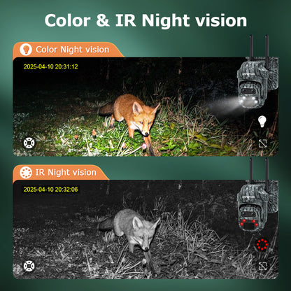 527 6MP Solar Powered 4G/WiFi PTZ Dual Lens 12X Zoom IP66 Night Vision Camera