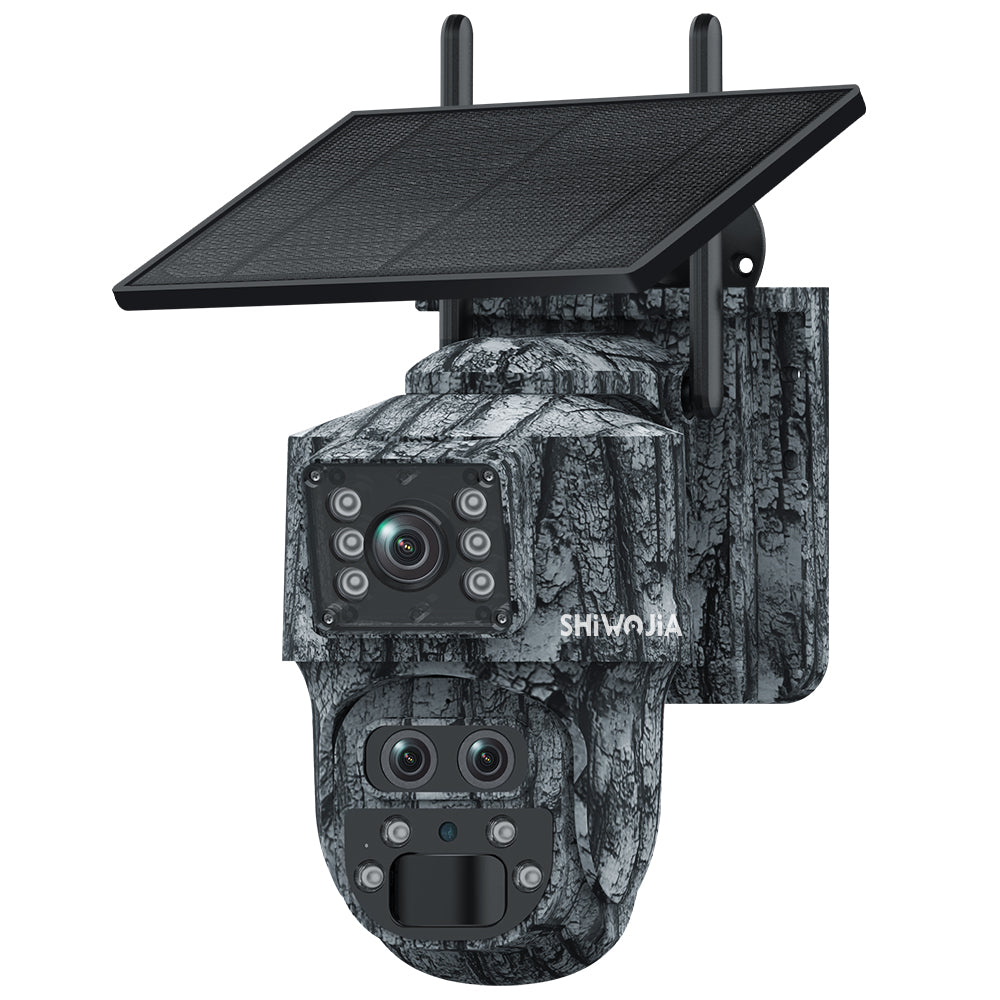 SHIWOJIA 537 15X 4G/WiFi Solar-Powered PTZ Camera – 4K U-Box Triple Lens with Night Vision & CMOS Sensor for Outdoor Security