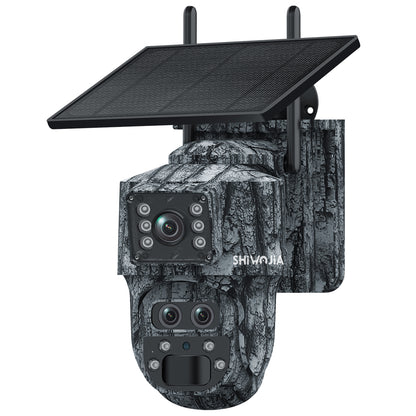 SHIWOJIA 537 15X 4G/WiFi Solar-Powered PTZ Camera – 4K U-Box Triple Lens with Night Vision & CMOS Sensor for Outdoor Security
