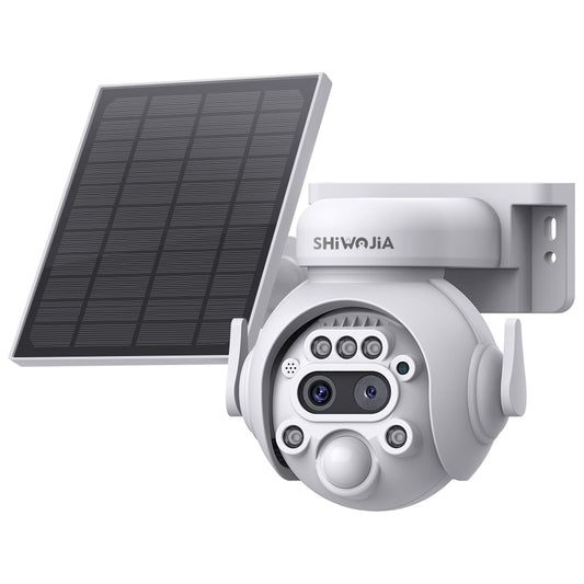 SHIWOJIA 515 6MP Solar Powered Security Camera Night Vision Motion Detection Outdoor Surveillance