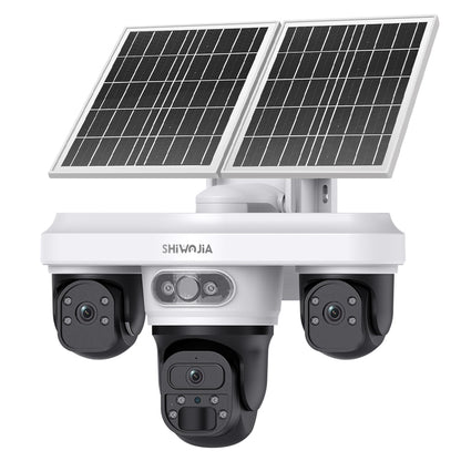 SHIWOJIA 563AOV 9MP Solar Camera 4G SIM Thress Screen WIFI Wireless Outdoor Security PTZ Camera 7/24 Hour Video Recording UBOXPRO