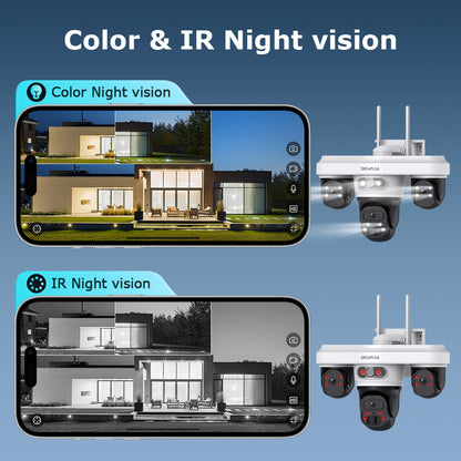 SHIWOJIA 563AOV 9MP Solar Camera 4G SIM Thress Screen WIFI Wireless Outdoor Security PTZ Camera 7/24 Hour Video Recording UBOXPRO