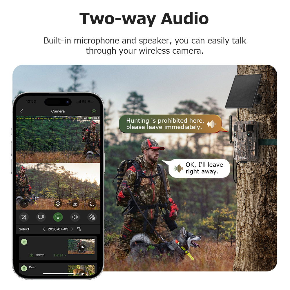 24MP AI Dual Lens CMOS Solar Hunting Camera 4G LTE Trail Camera Live View PIR Motion Detection Night Vision IP66 Cloud Storage