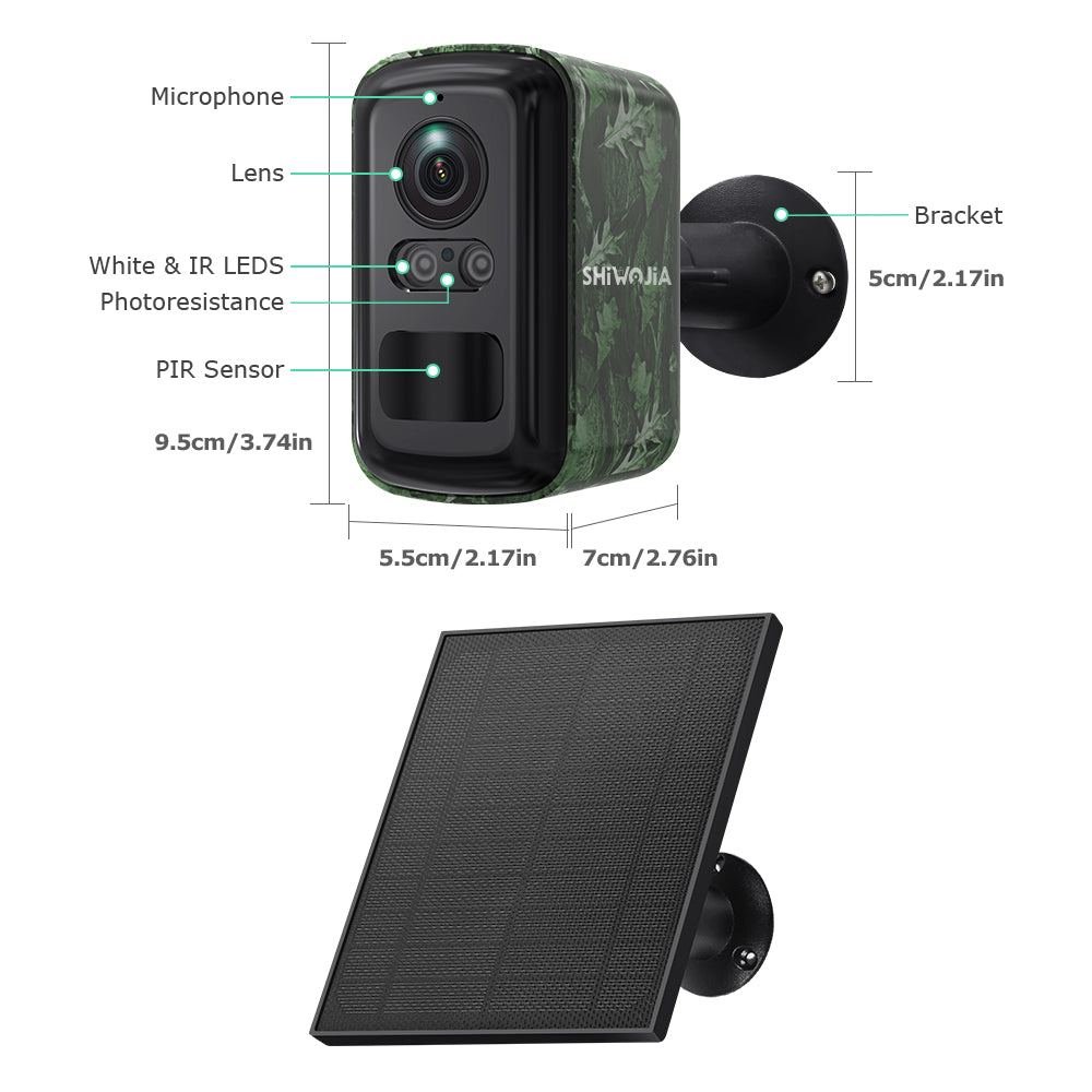 SHIWOJIA 319 UBox Mini Hidden Solar AI Camera 4G WiFi Dual Network IP66 Waterproof Smart Home Security Camera