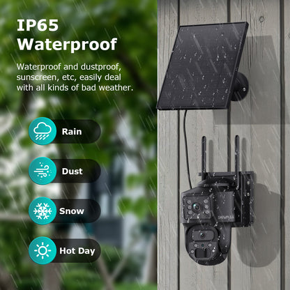SHIWOJIA PT 8MP AOV 4G Solar Camera 360° PTZ Outdoor Security Camera 4G LTE Wifi Network 7800 Battery Auto Tracking IP Camera