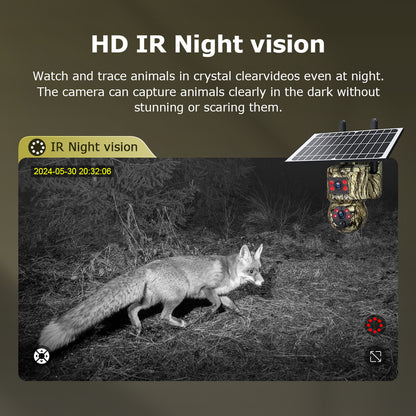 SHIWOJIA 6MP Solar Camera 4G SIM / WIFI Security Outdoor Camouflage Color Dual Lens Solar Battery PTZ Camera 