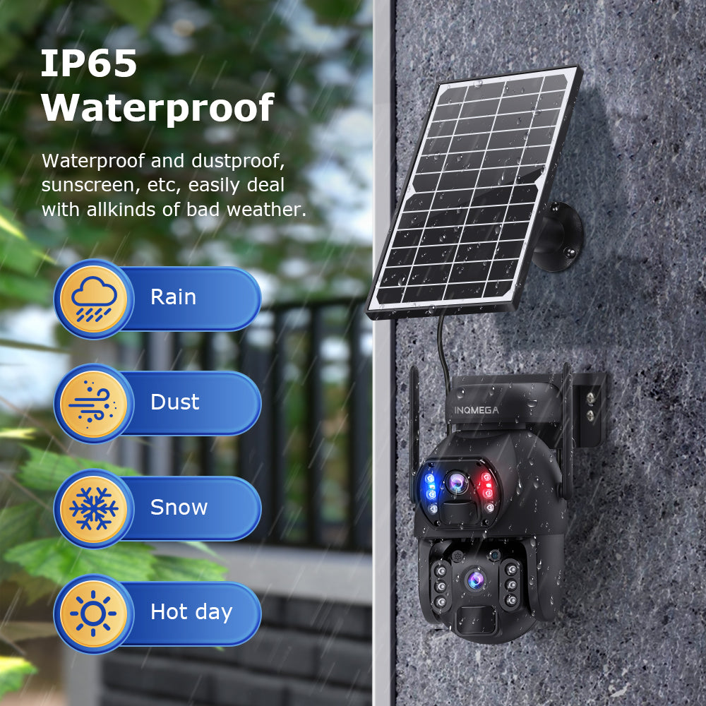 SHIWOJIA 6MP Dual PIR Dual Lens IP67 Metal Solar Battery PTZ 4G Solar Camera Outdoor Surveillance Camera Night Vision 