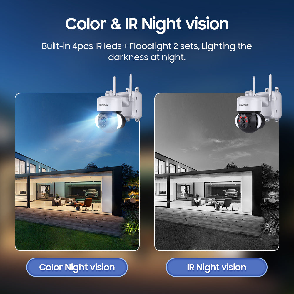 SHIWOJIA 3MP Solar Camera 4G SIM / WIFI Security Outdoor Recording Humanoid Tracking 20W 24/7 hours Solar Battery Floodlight PTZ Camera 