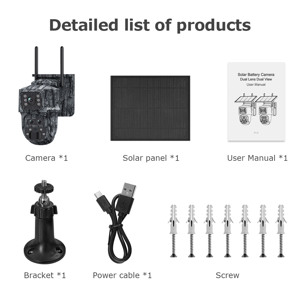 SHIWOJIA 537 15X 4G/WiFi Solar-Powered PTZ Camera – 4K U-Box Triple Lens with Night Vision & CMOS Sensor for Outdoor Security