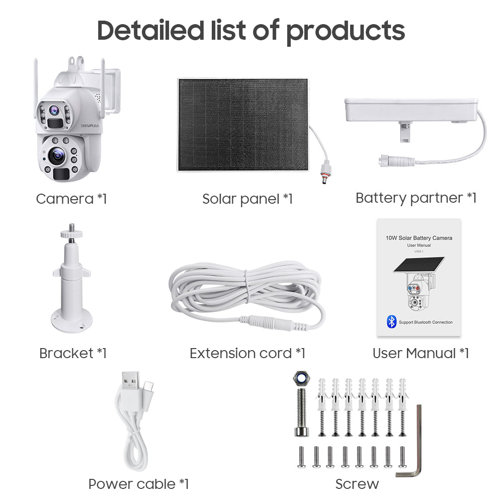 كاميرا SHIWOJIA 10 وات تعمل بالطاقة الشمسية 4G SIM / WIFI 6MP 20X ZOOM تعمل بالطاقة الشمسية بقدرة 20000 مللي أمبير في الساعة كاميرات بطارية 360 درجة خارجية بعدسة مزدوجة تسجيل كاميرا بشرية 