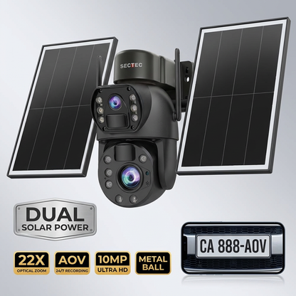 AOV 4G Solar Camera for Resellers 10MP 22X Optical Zoom Solar Powered Security Camera Outdoor IP66 Continuous Recording