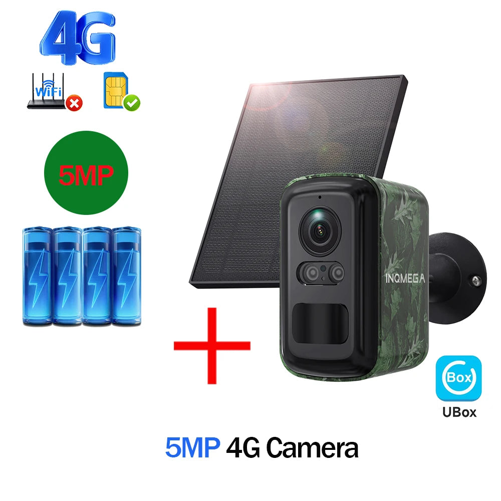 5MP 2K HD 4G Wireless Solar Camera Wifi Outdoor 10000mAh Battery WiFi Security Camera Waterproof PIR Animal Detection in Forest
