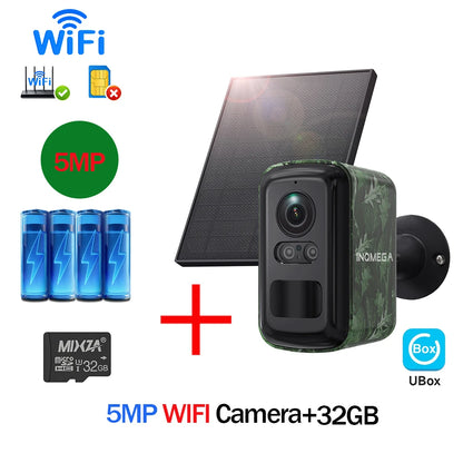 5MP 2K HD 4G Wireless Solar Camera Wifi Outdoor 10000mAh Battery WiFi Security Camera Waterproof PIR Animal Detection in Forest